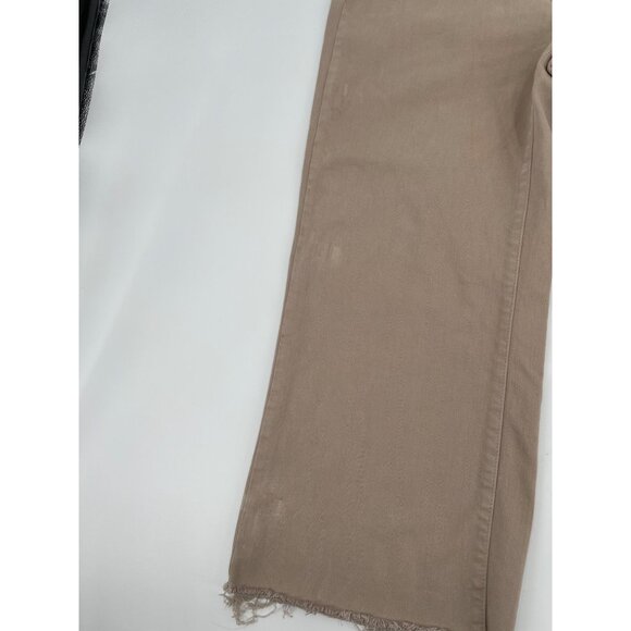 Judy Blue Womens Beige Frayed Hem Wide Leg Cropped Pants Size 15/32 Neutral - Picture 3 of 10